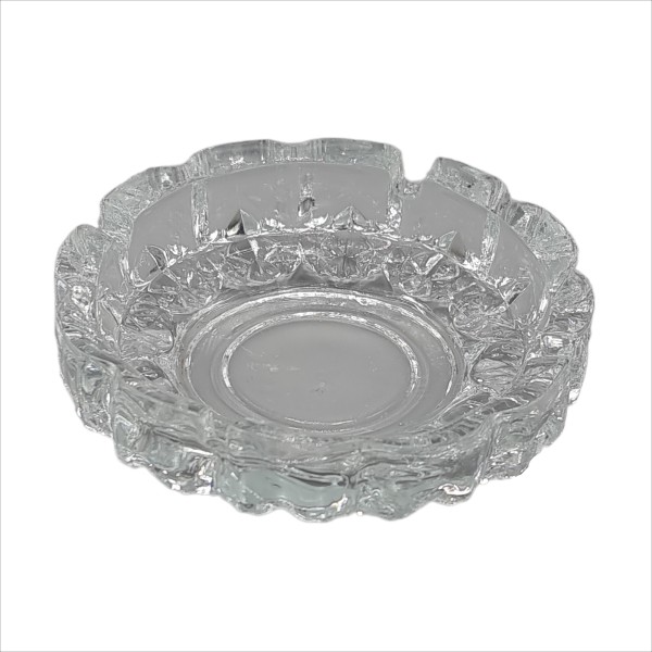 Round ashtray, made of glass, Vidrex, 11.7 cm, transparent color